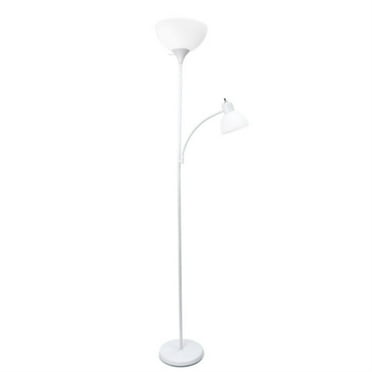 72 Inch Floor Lamp With Additional Adjustable Reading Lamp Combo Lightning Black